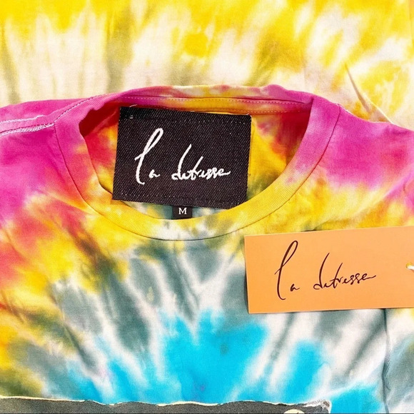 La Detresse Tie Dye Rainbow Rocker Band T Tropicali Panic Tee Size Medium - Picture 4 of 5